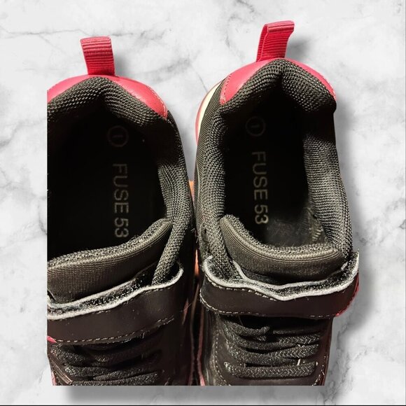 Fuse 53 Black & Pink Girls Athletic Sneakers Size 1 - Picture 11 of 13